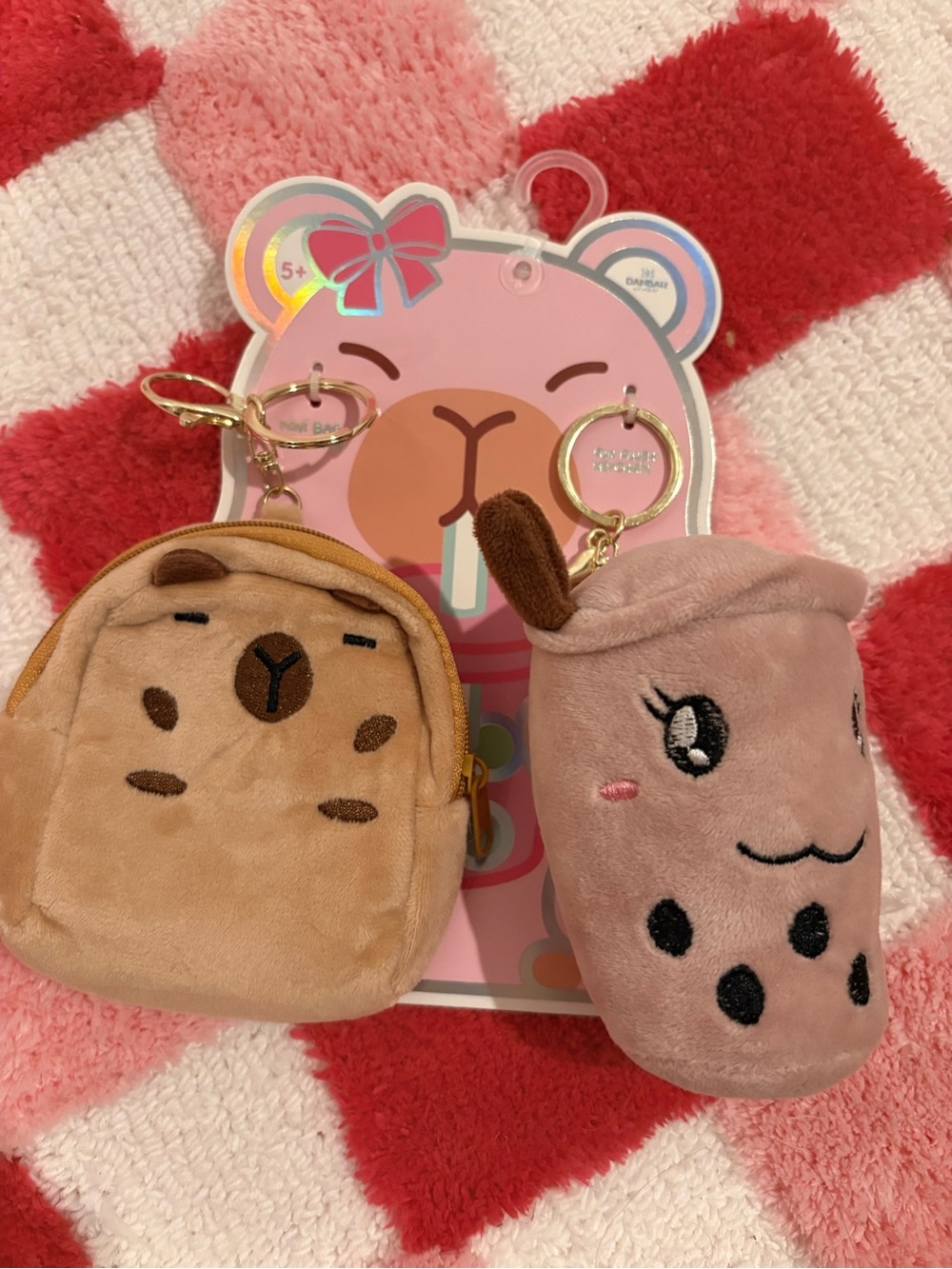 Set of Two Plush Bubble Tea Keychain/Bag Charms